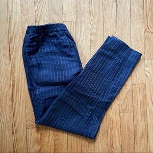 & Other Stories Metallic Pinstripe Linen Elastic Waist Pants